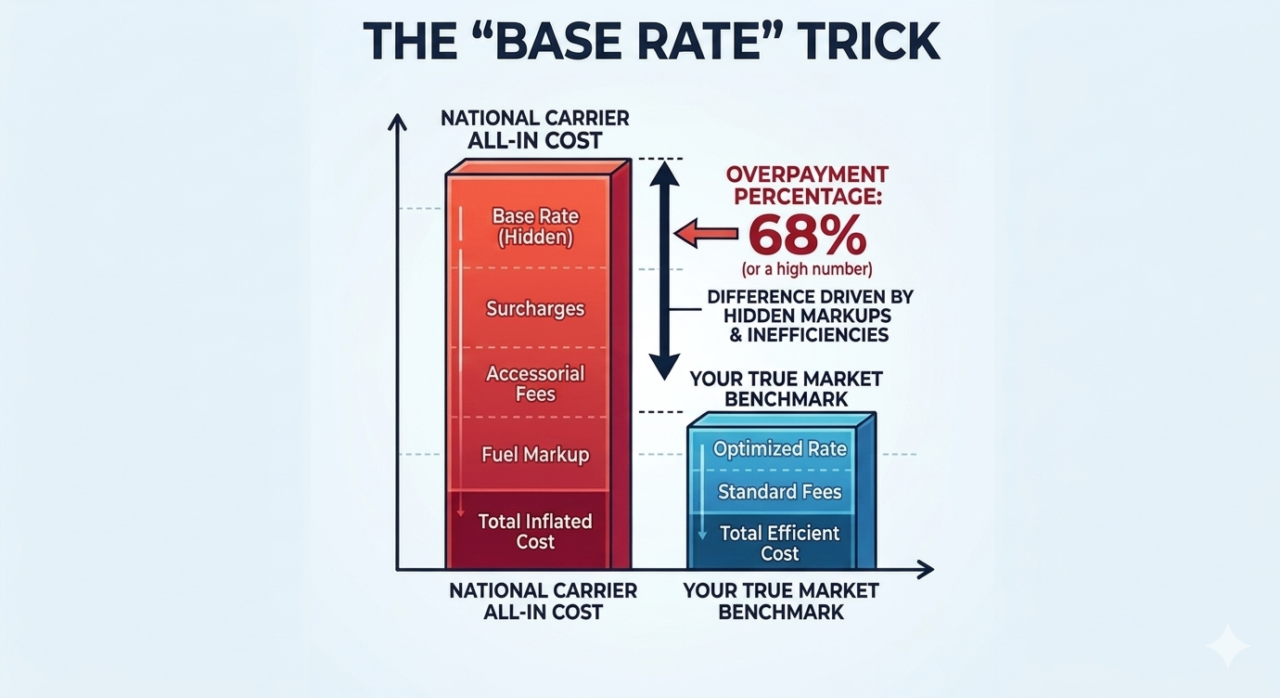 The Base Trick graph showing hidden fees charged.