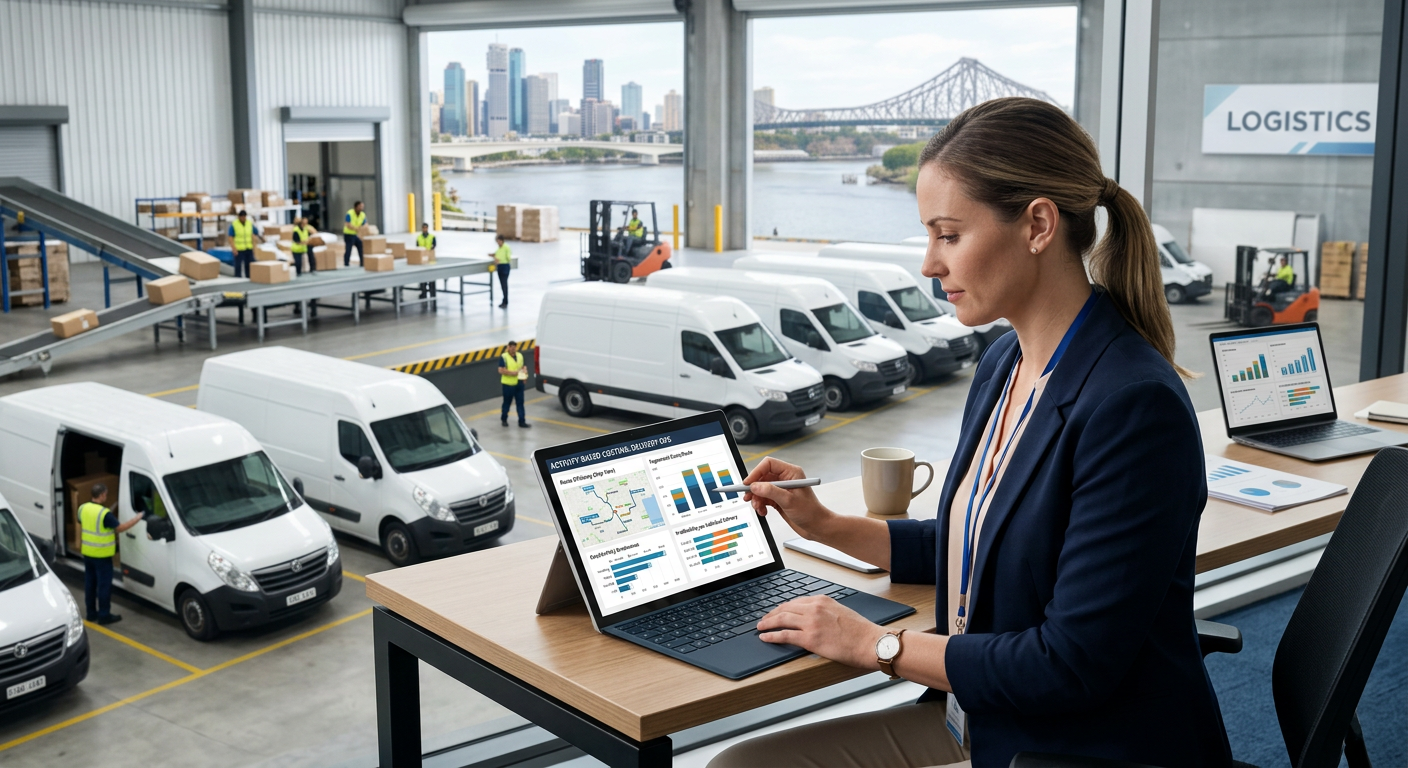 logistics manager analyzing detailed cost breakdowns